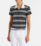 Frame Striped linen-blend polo shirt