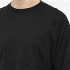 Beams Plus Men's Long Sleeve Pocket T-Shirt in Black