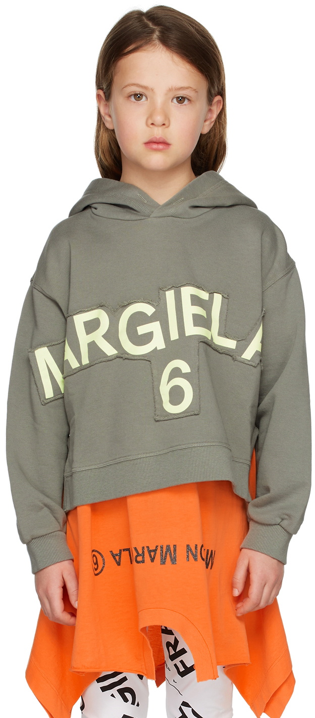 MM6 Maison Margiela Kids logo-print cotton gilet - Grey