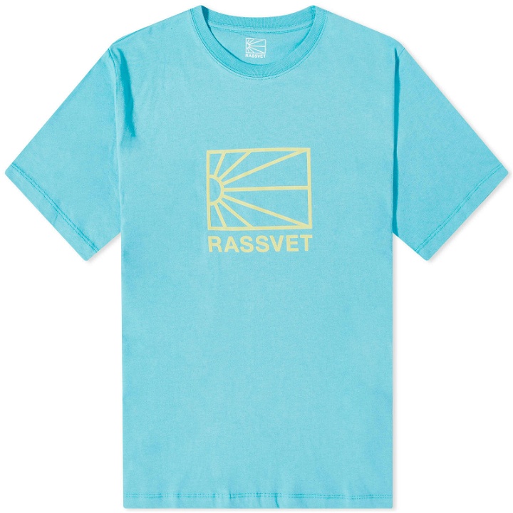 Photo: PACCBET Men's Sun Logo T-Shirt in Blue