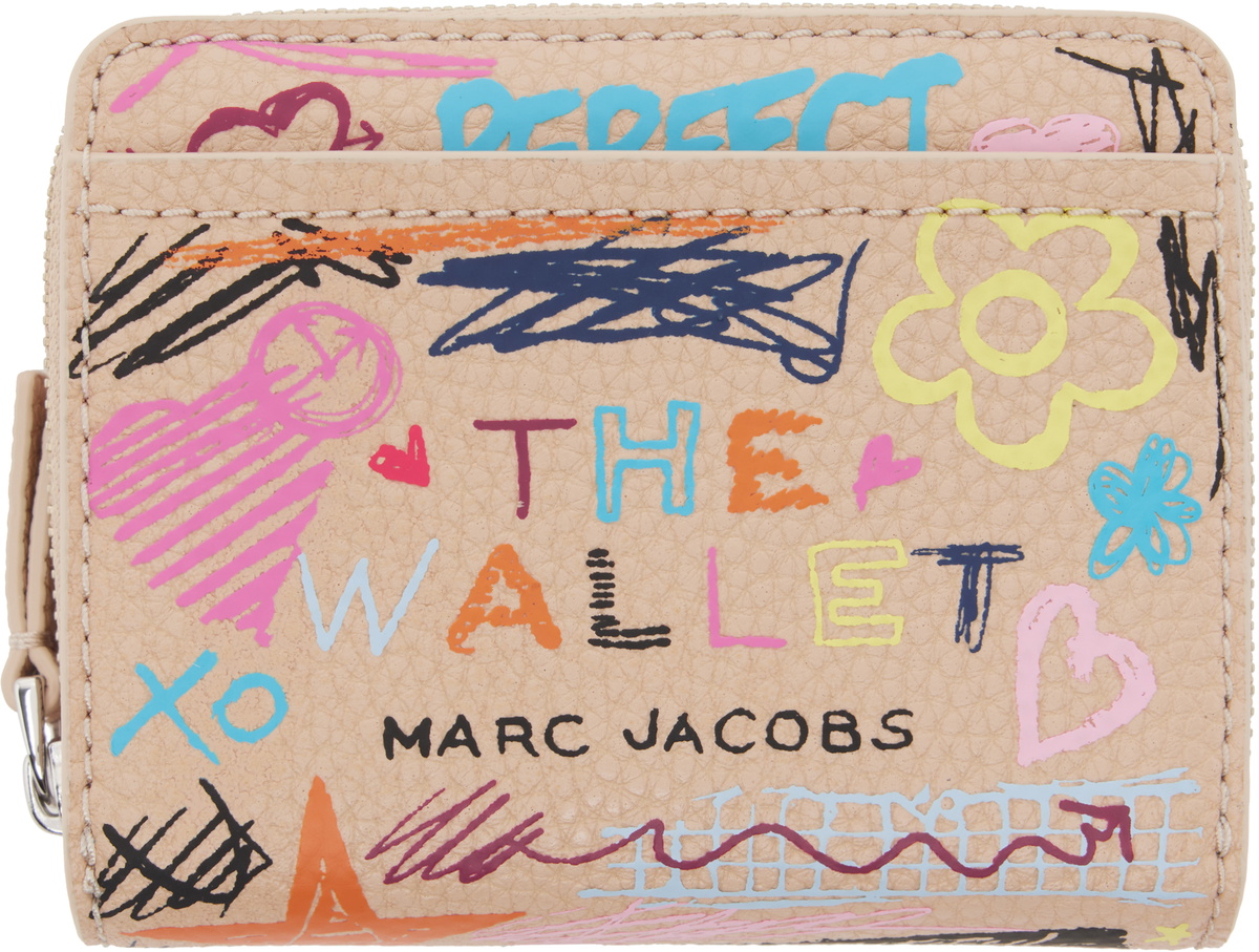 Marc Jacobs Beige 'The Punk Scribble Mini Compact' Wallet