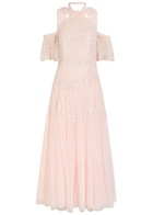Needle & Thread Sequin-embellished Halterneck Tulle Gown Light Pink