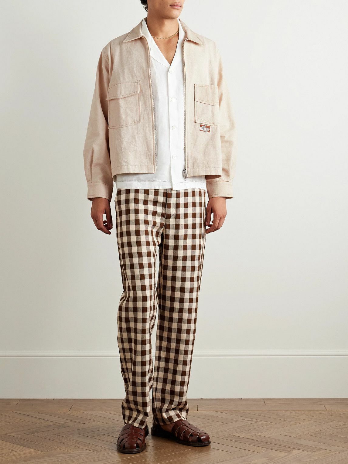 Story Mfg. - 555 Appliquéd Organic Cotton-Canvas Zip-Up Shirt