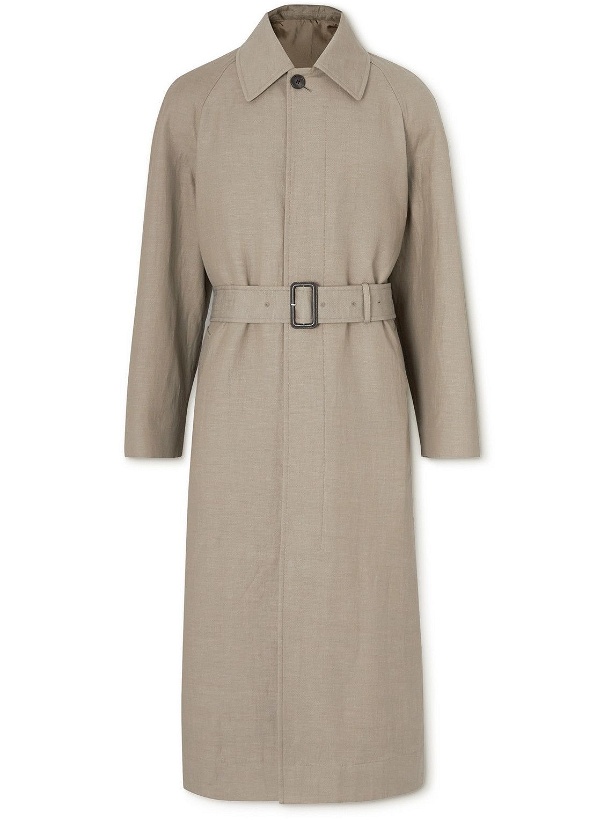 Photo: The Row - Edward Belted Alpaca and Linen-Blend Trench Coat - Neutrals