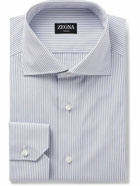 Zegna - Cutaway-Collar Striped Trofeo™ Shirt - Blue