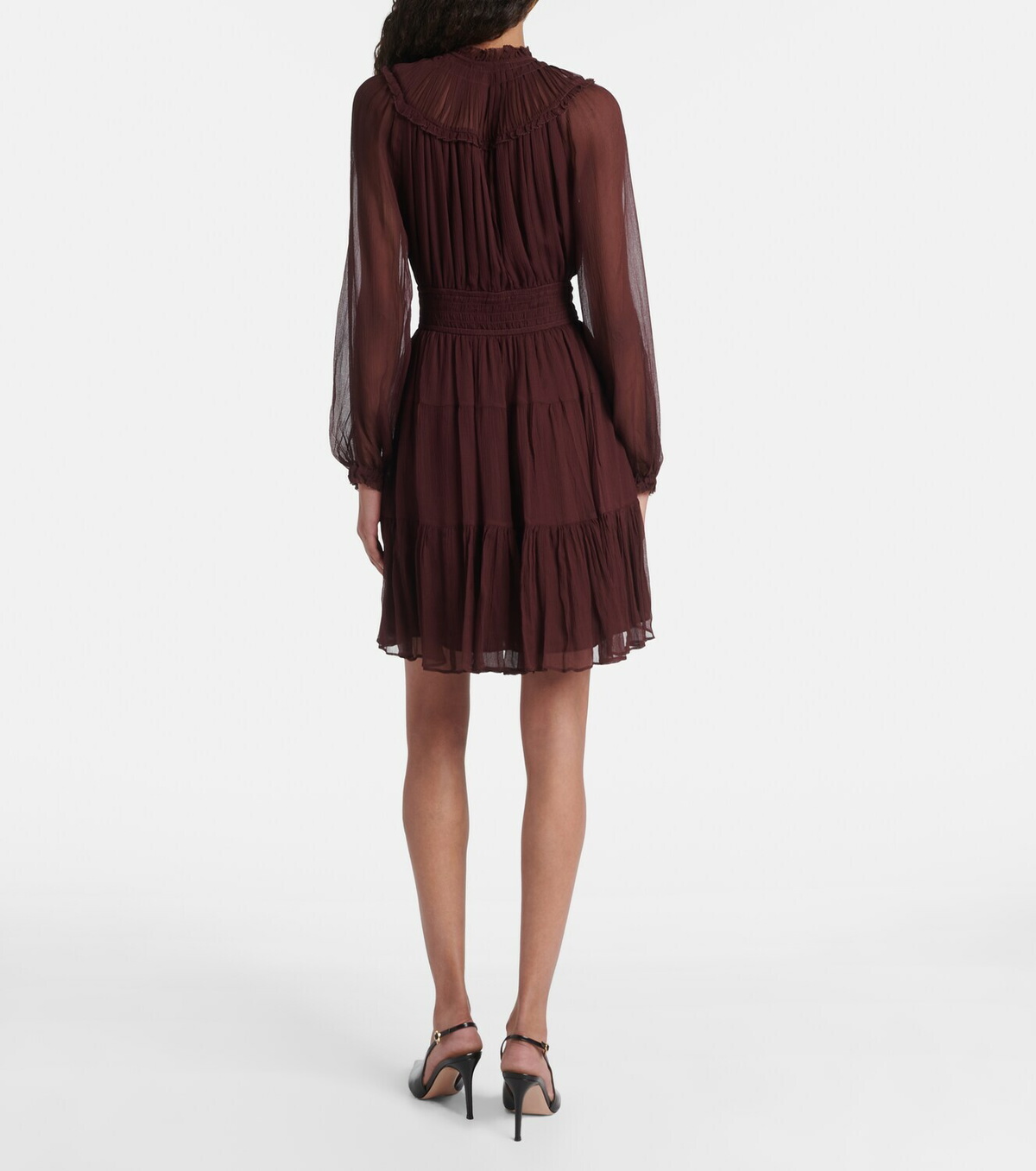 Ulla Johnson Ava tie-neck silk chiffon minidress
