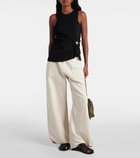 Loewe Pebble gathered cotton-blend top