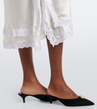 Magda Butrym Lace-trimmed silk satin slip dress