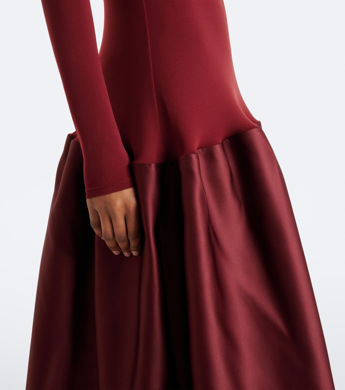 Fforme Catrin jersey and duchesse satin maxi dress