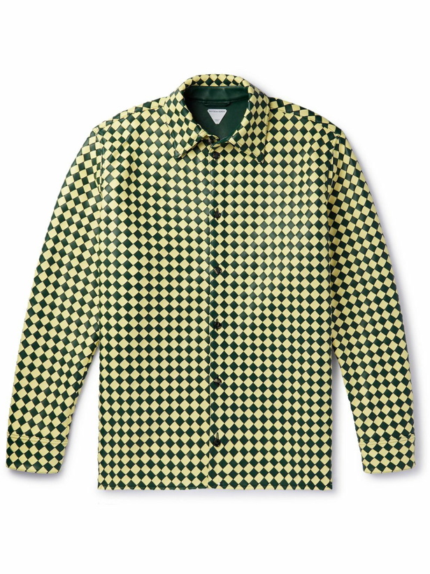 Photo: Bottega Veneta - Two-Tone Intrecciato Leather Shirt - Green