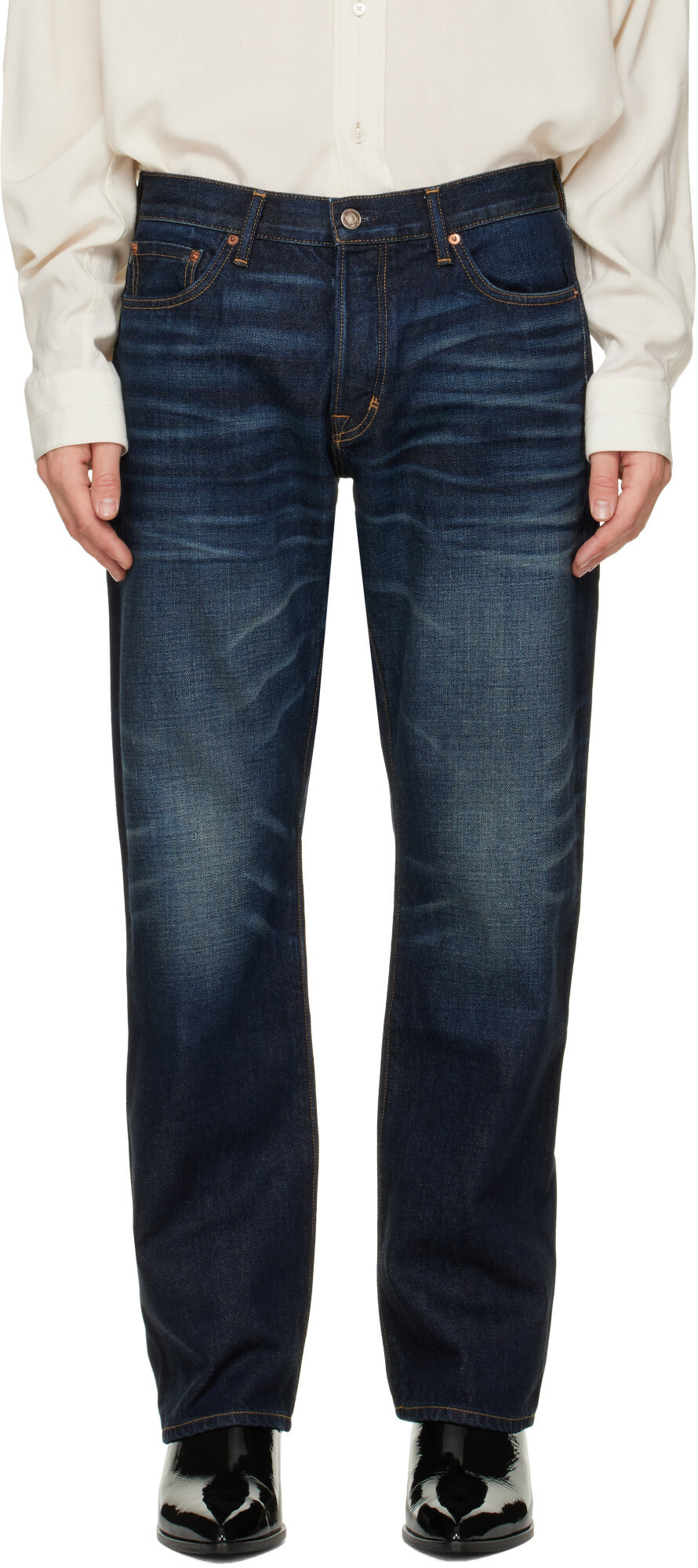 TOM FORD Blue Selvedge 50's Straight Fit Jeans
