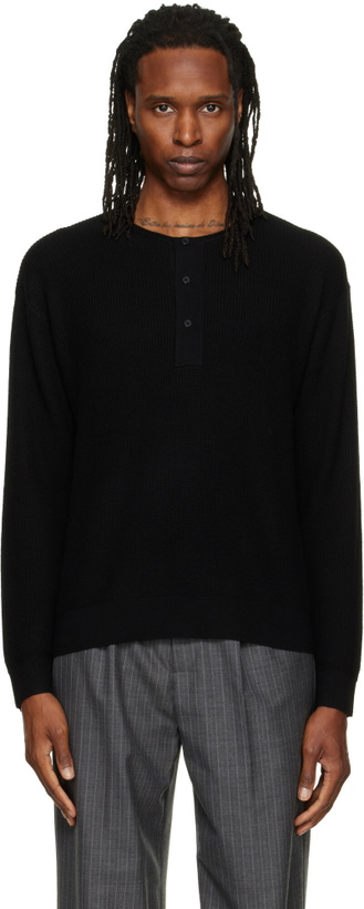 Photo: Studio Nicholson Black Corine Knit Henley