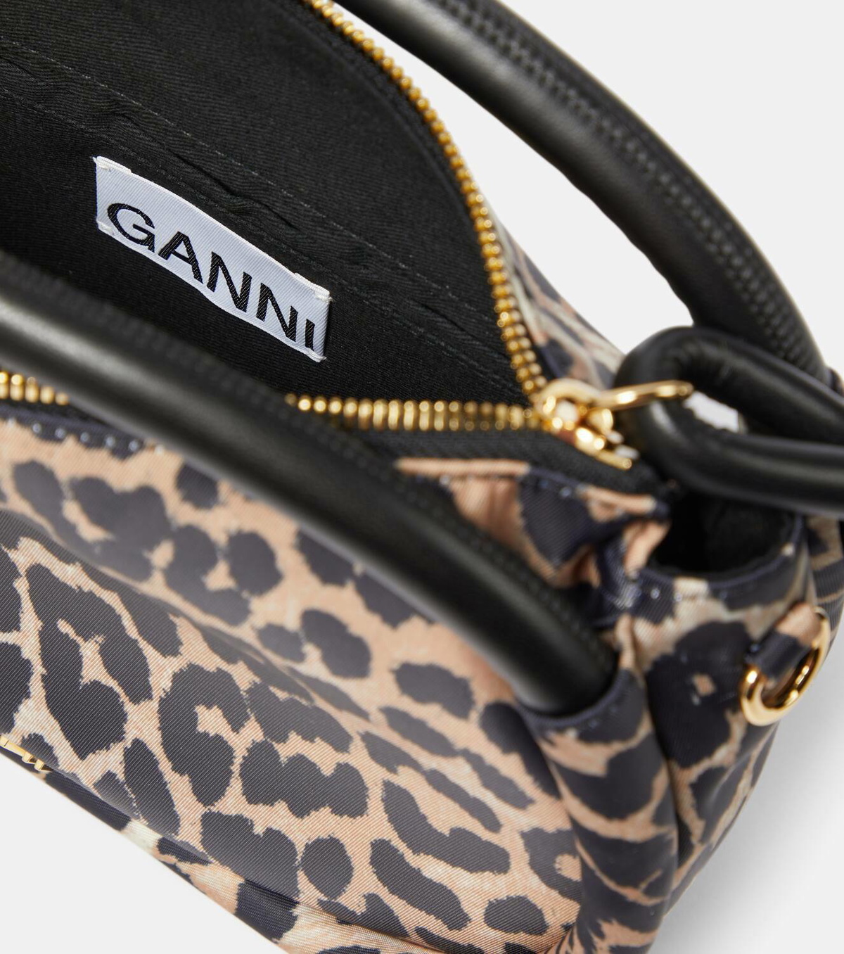 キーホルダー・キーリング Bou Nano Crossbody - Ganni - Leather - Leopard Brown Leopard Nano Bou Bag by GANNI on Sale