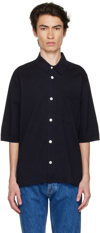 Photo: NORSE PROJECTS Navy Rollo Shirt