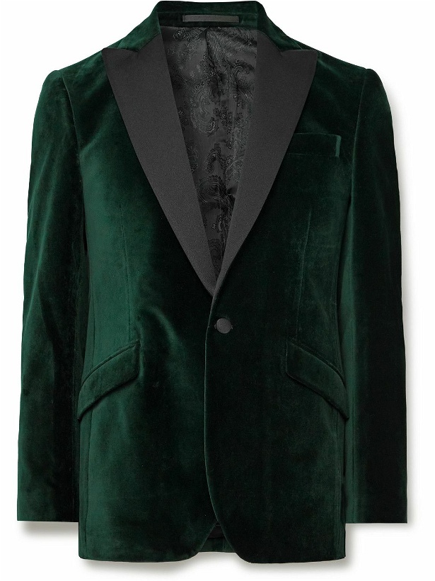 Photo: Favourbrook - Cotton-Velvet Tuxedo Jacket - Green
