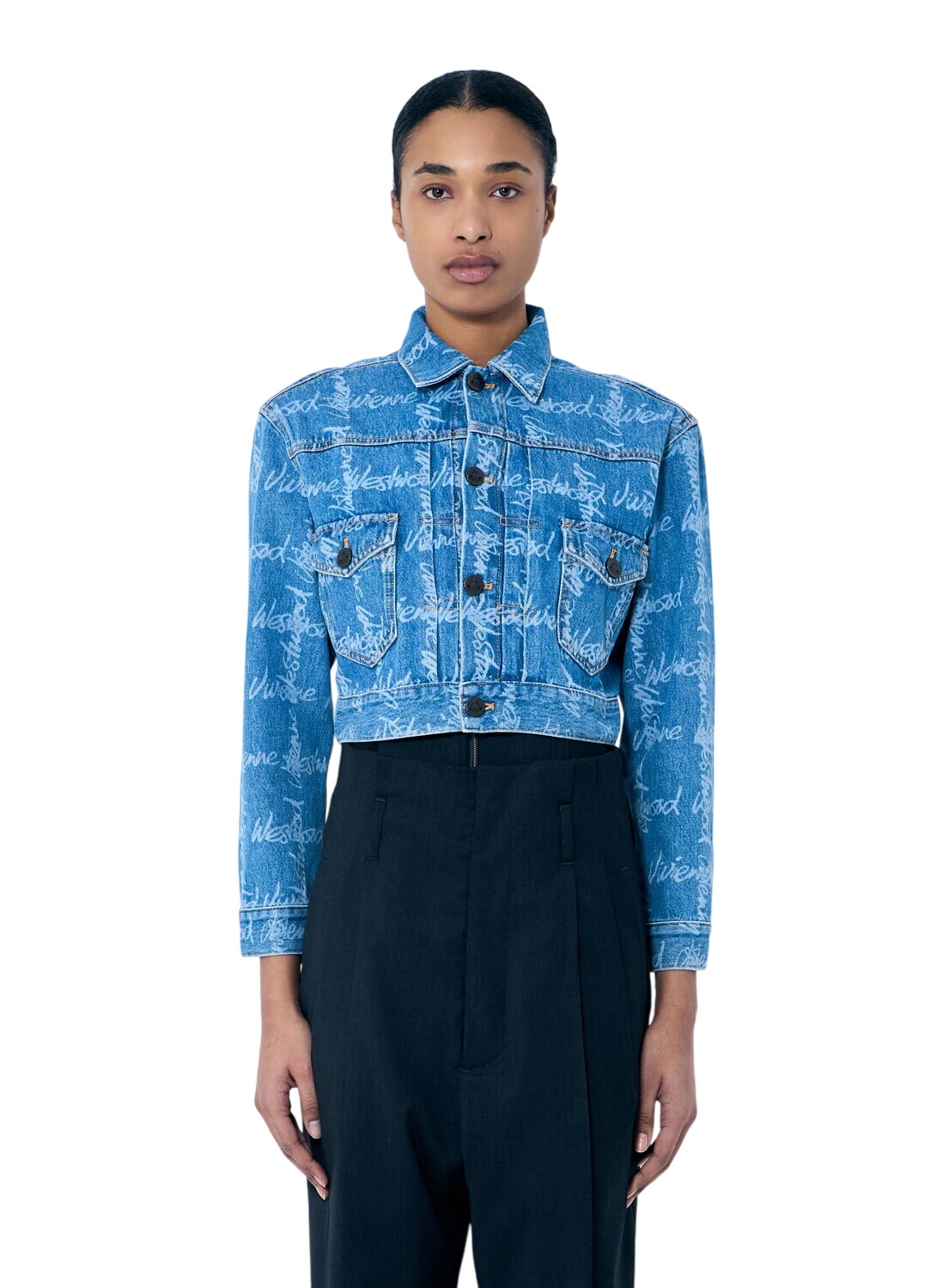 Vivienne Westwood Embroidered cropped denim jacket Vivienne Westwood