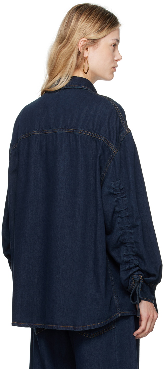 【関税込み】DARKPARK KEANU TENCEL DENIM ROUCHE SHIRT Darkpark // Keanu Shirt Tencel Denim Rouche / San Fran Blue