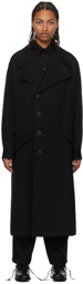 Yohji Yamamoto Black Offset Coat