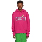 Gucci Pink and Multicolor Logo Hoodie