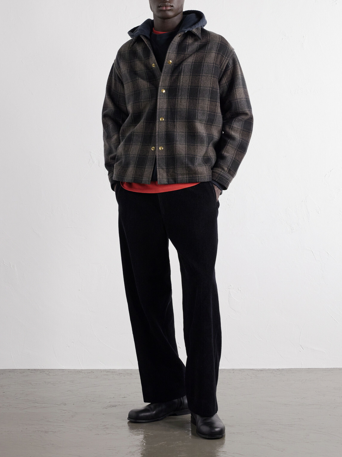A.PRESSE - Checked Wool and Cashmere-Blend Flannel Overshirt - Green