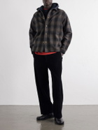 A.PRESSE - Checked Wool and Cashmere-Blend Flannel Overshirt - Green