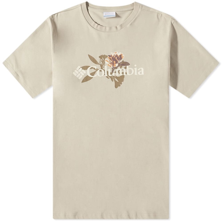 Photo: Columbia Men's Explorers Canyon™ Logo T-Shirt in Ancient Fossil