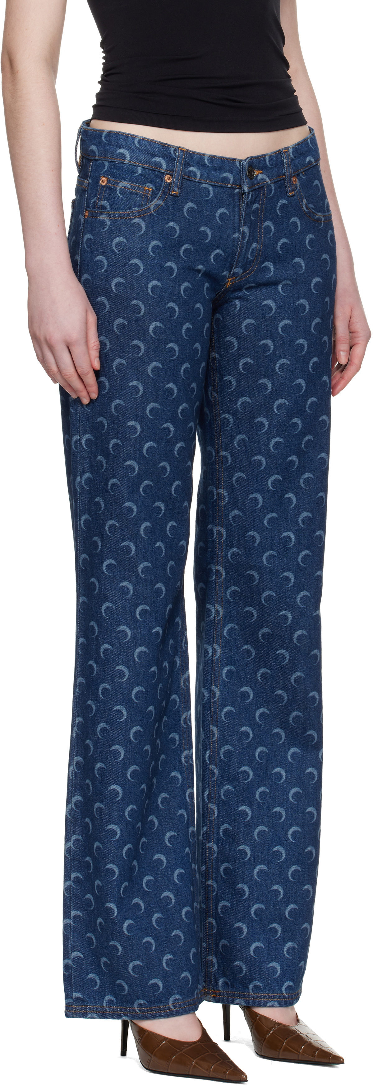 Marine Serre Blue Flare Jeans