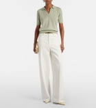 Altuzarra Clay cropped cotton and silk polo shirt