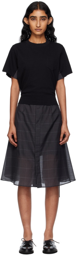 sacai x carhartt apron flared pleated overall dress Flare Collar Shirt Dress