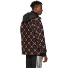 Gucci Red and Black Wool Macro GG Diamond Jacket
