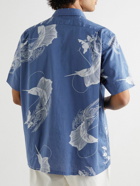 Polo Ralph Lauren - Classic Collar Logo-Embroidered Sailfish-Printed Cotton-Poplin Shirt - Blue