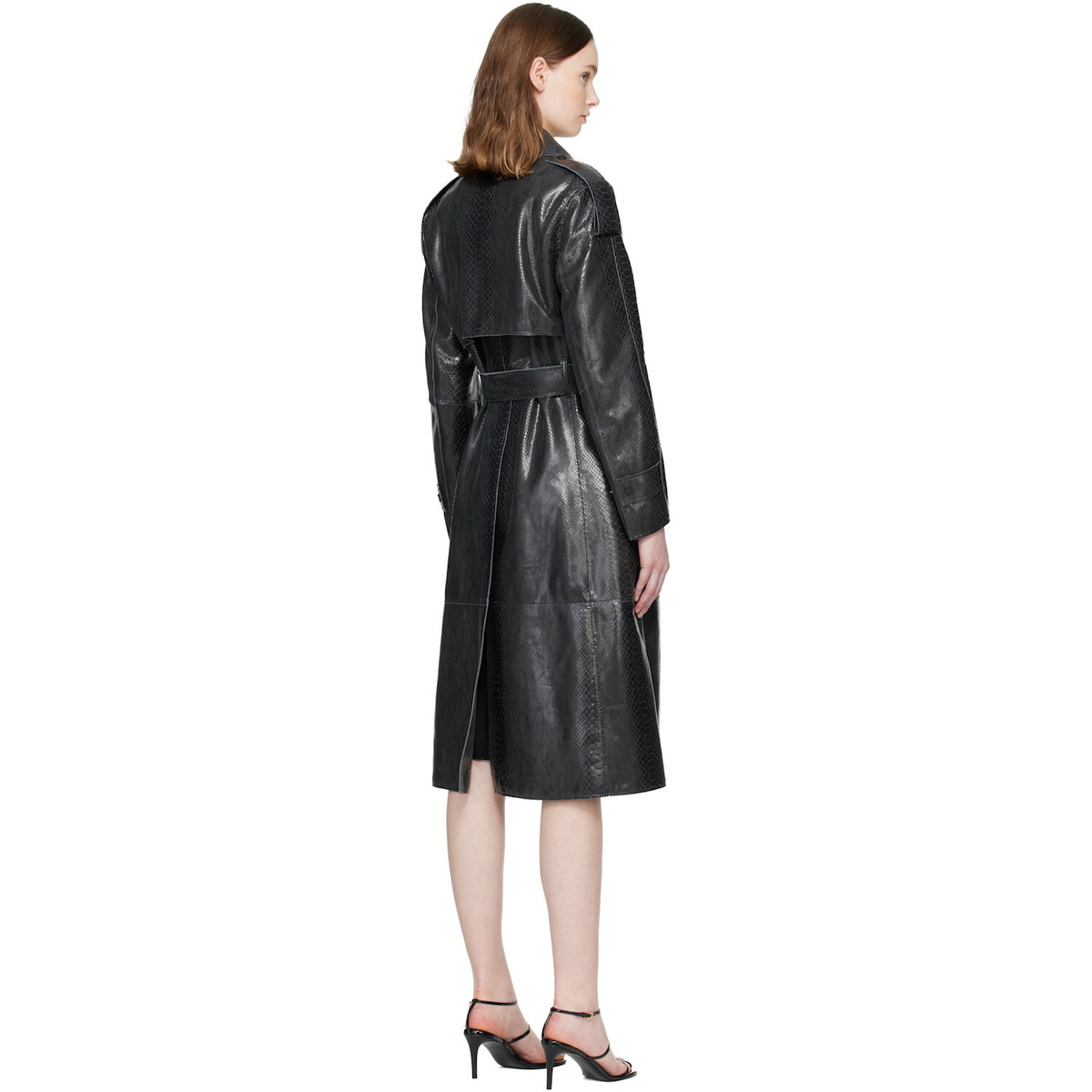 MACKAGE Black CARMELA-SNK Snake Pattern Leather Coat