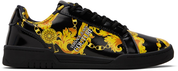 Photo: Versace Jeans Couture Black & Gold Brooklyn Sneakers