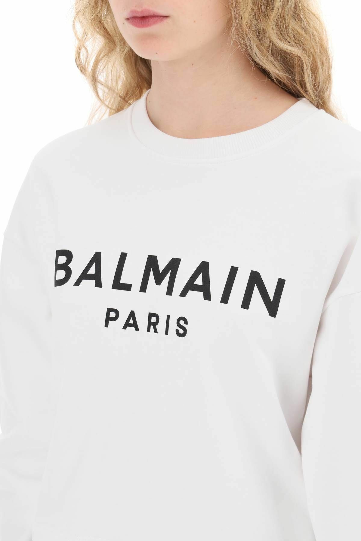 Sweat à Capuche BALMAIN Blanc - Coupe Cropped Et Décontractée - Taille S - 100% Coton - Neuf Avec étiquettes