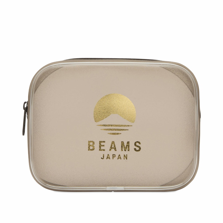 Photo: BEAMS JAPAN Logo Pouch - Medium in Brown 