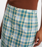 Prada Checked cotton poplin pencil skirt