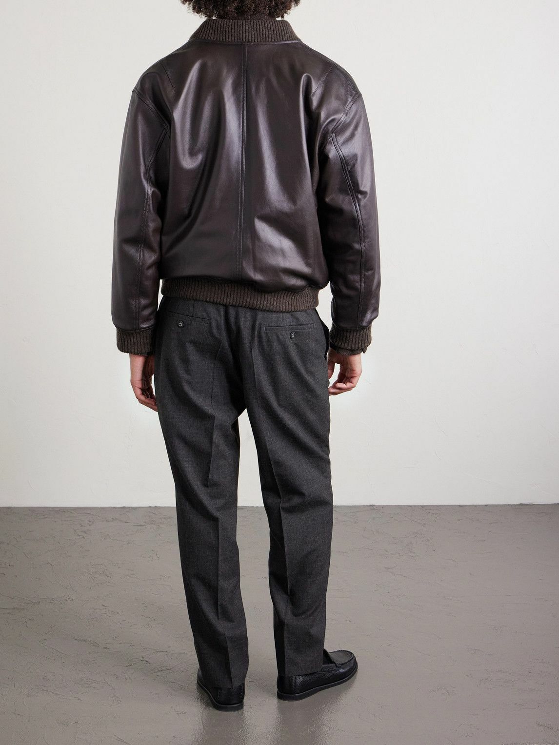 Officine Générale - Straight-Leg Virgin Wool, Silk and Linen-Blend Trousers - Gray