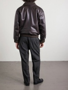 Officine Générale - Straight-Leg Virgin Wool, Silk and Linen-Blend Trousers - Gray