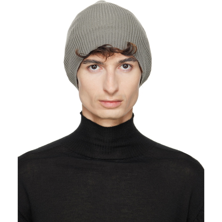Photo: Rick Owens Taupe Tower Ribbed Beanie