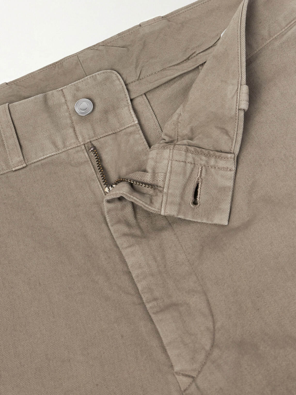 A.PRESSE - Wide-Leg Cotton-Twill Trousers - Neutrals