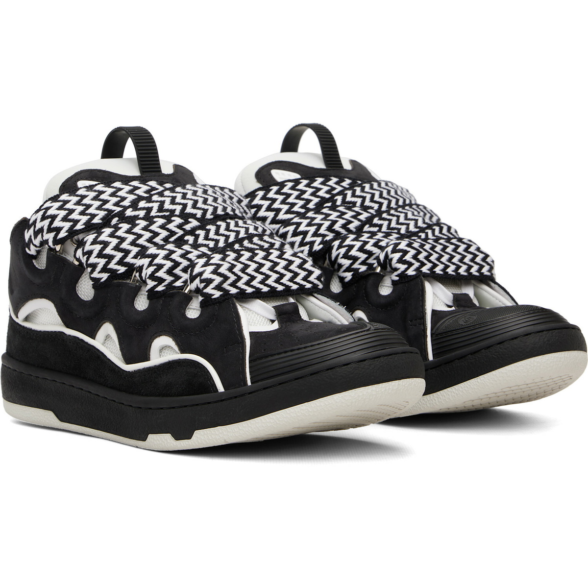 Lanvin Black & White Curb Sneakers
