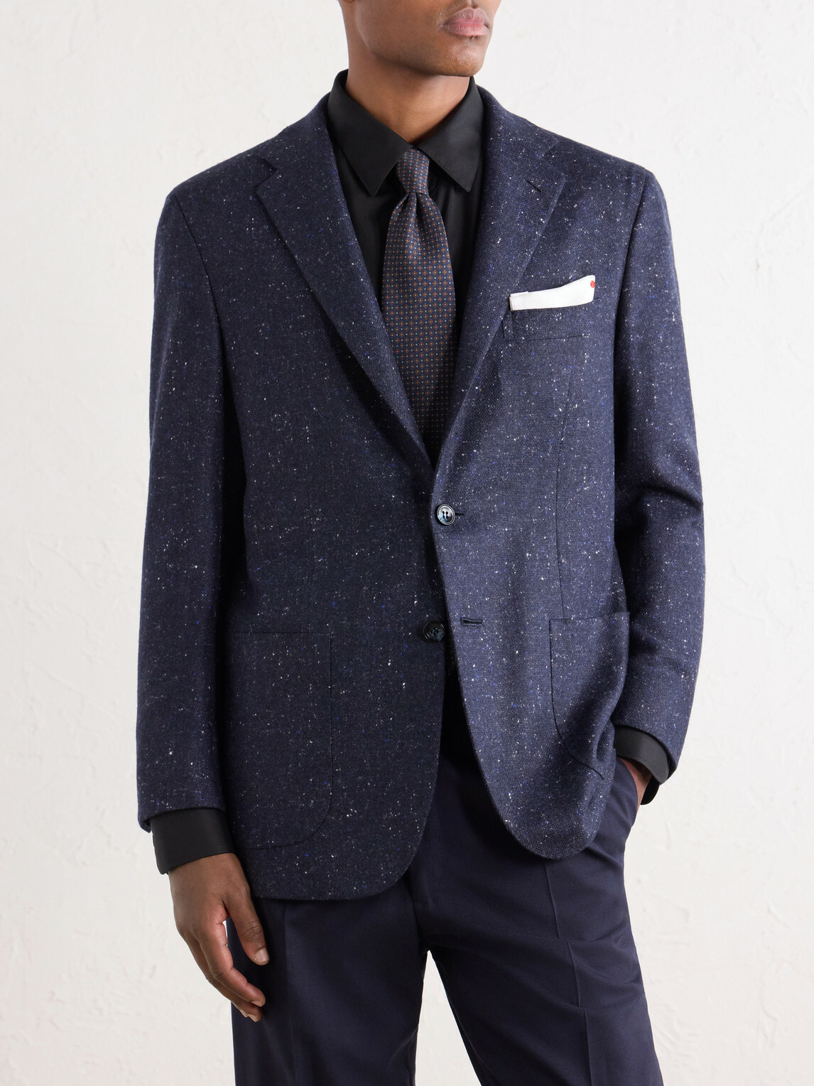 Kiton - Donegal Cashmere-Grain de Poudre Blazer - Blue