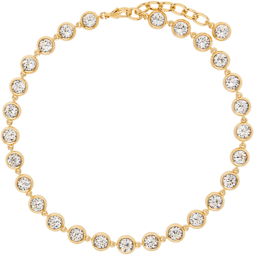 Amina Muaddi Gold Iris Necklace