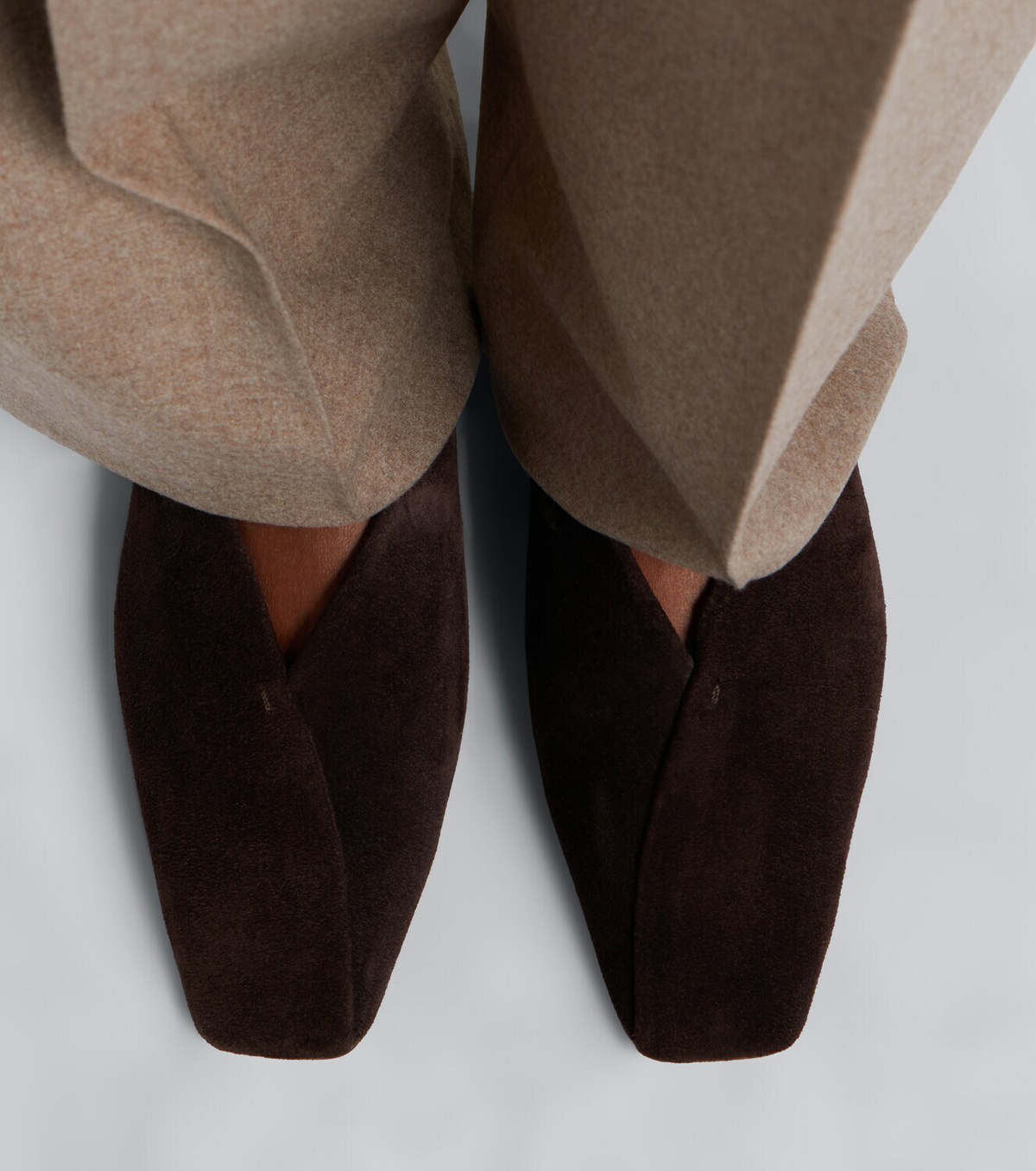 Max Mara Leather and suede slip-on shoes