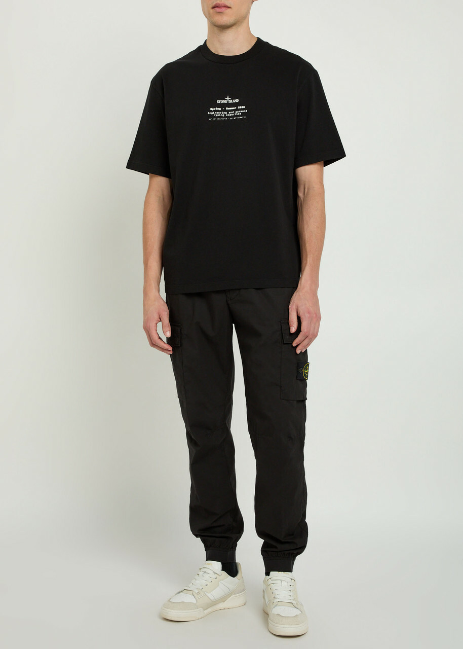 Stone Island Logo-print Cotton T-shirt Black
