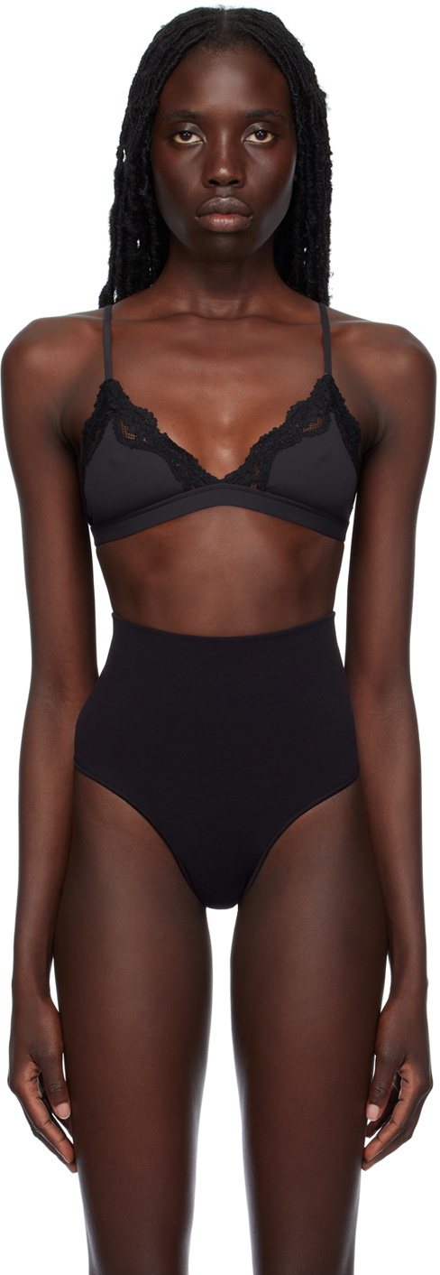 SKIMS Fits Everybody lace-trimmed stretch thong bodysuit - Onyx