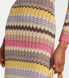 Faithfull Pedro chevron lamé maxi dress