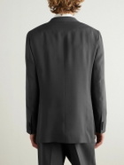 UMIT BENAN - Richard Double-Breasted Silk and Wool-Blend Blazer - Gray