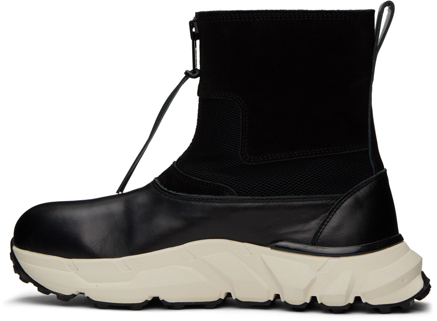 Undercoverism Black Paneled Leather Boots
