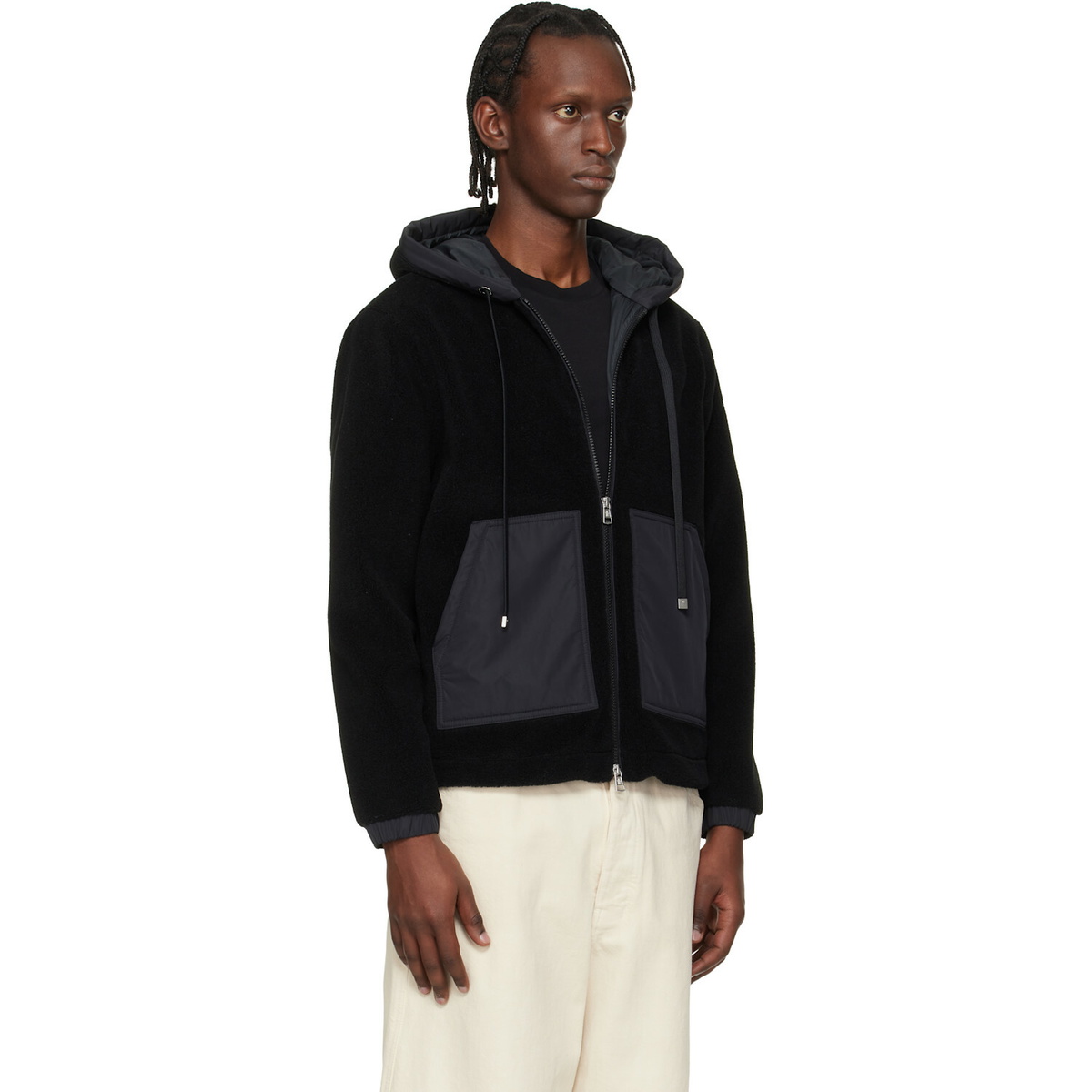 Moncler Black Archivio Zip-Up Cardigan Hoodie